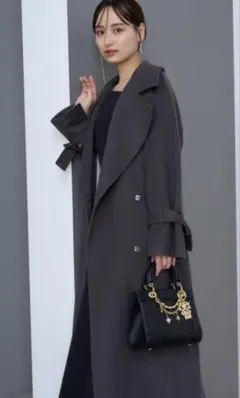 完売品・極美品】SNIDEL ウールカシミヤスタンドカラーコート 茶色 S