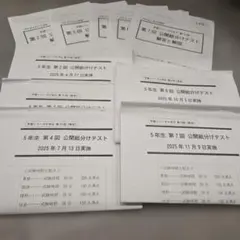 四谷大塚 5年 公開組分けテスト