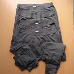 極暖ヒートテックコットンタイツ/前開き　4枚セット　DARK GRAY