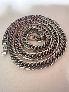 シルバー系　チェーンネックレス 約50cm 幅7mm