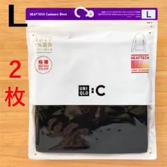 ２枚 極暖 ヒートテック カシミヤブレンドタートルネックT 　黒 L　ユニクロC