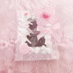 ホイップデコ トレカケース 量産型 リボン ハート 平成女児 ピンク ほね