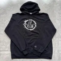 Champion Lサイズ 希少！FIT CLUB 格闘技 プリントパーカー 黒