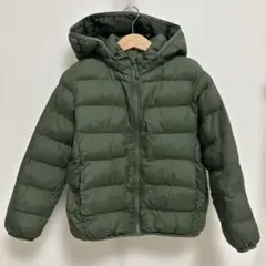 UNIQLO キッズ ライトウォームパデットパーカ　120cm オリーブグリーン