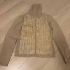 COMME CA ISM タートルネックセーター　ラビットファー　カシミヤ