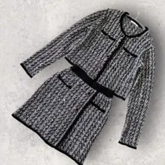 【極美品】レディアゼル ツイードセットアップ 白黒　バイカラー F