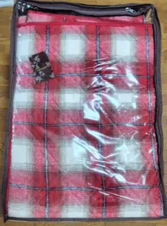 赤チェック柄ラグ　カーペット