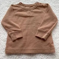 ベージュ 長袖Tシャツ 80cm