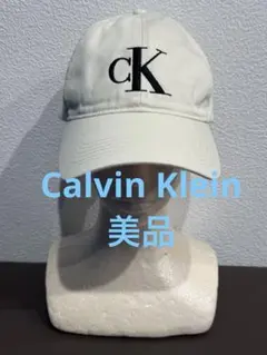 美品 Calvin Klein カルバンクライン ロゴ キャップ 白CK 帽子