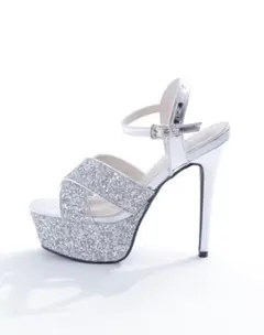 SUGAR&JEWELS シルバー グリッターハイヒール 34-40サイズ