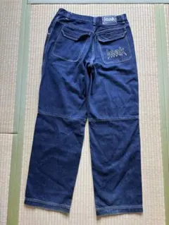 LEAK WEAR 極太デニムジーンズy2k HIPHOP ストリート希少