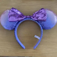 パープルグラデーション　スパンコール　カチューシャ