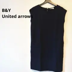 ユナイテッドアローズ BEAUTY&YOUTHノースリーブ ワンピース ネイビー