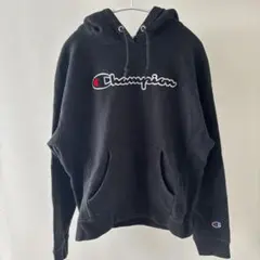 Champion 【XL】ブラック パーカー ロゴ カジュアル フード