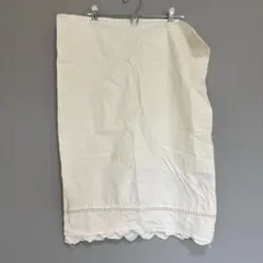 ローラアシュレイ 刺繍 裾スカラップ レース REGULAR 白 綿 枕カバー