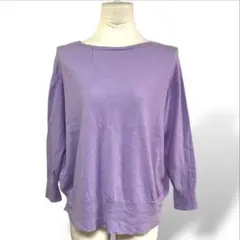 MICHEL KLEIN ウール ボートネックニット【38】ラベンダー 日本製