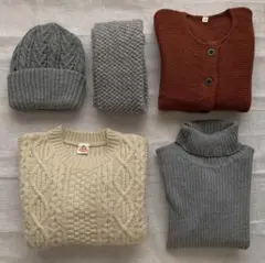 ニット　セーター　タートル　カーディガン　スヌード　ニット帽　まとめ売り　120