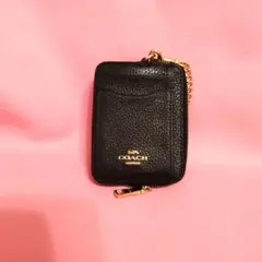 COACH ブラック レザー パスケース コインケース