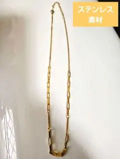 ステンレス ゴールドカラー チェーンネックレスのサムネイル