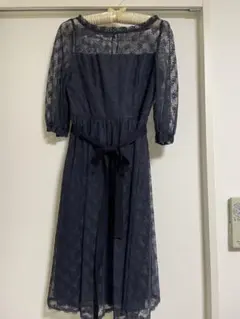 【univerval muse】ネイビー レース パーティードレス