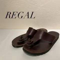REGAL レザー トングサンダル ブラウン 本革 フラットサンダル LLのサムネイル