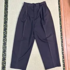 remer ブラック ストレート タック パンツ S