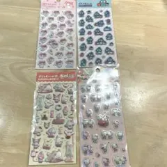 マイメロ ハンギョドン ハローキティ キャラクターズ ぷくっとシール4枚セット