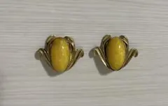 ヴィンテージ風 イエロー イヤリング