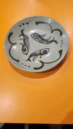 新品 やむちん 宮陶 宮城須美子 3.5寸 魚紋重焼 皿 陶器 レトロ 沖縄