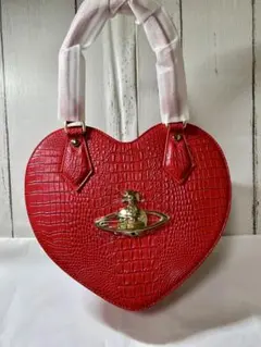 Vivienne Westwood ハート型バッグ　レッド　クロコ型押し