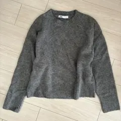 ザラニットsサイズグレーミドル丈厚手ニット