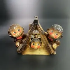 ★中古★ 日光の　三猿の貯金箱　陶器製　3-4251