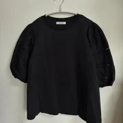 MACPHEE パフスリーブ カットソー ブラック Sのサムネイル