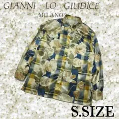 q53〚GIANNI LO GIUDICE〛長袖シャツ 花柄 チェック Sサイズのサムネイル