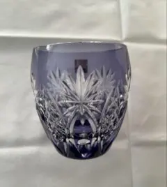 切子ロックグラス　紫色　カガミクリスタル 新品未使用