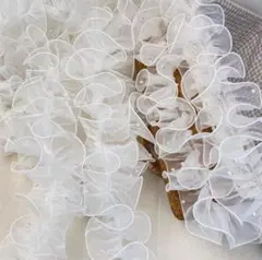 1192 帯揚げ 浴衣 フリル レース パール風 チュール 着物 振袖 七五三