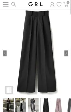 [新品・未使用]センタープレスワイドタックロングパンツ XS ブラック