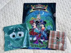 【ディズニーまとめ売り】クリアファイル、ミッキーハンカチ、巾着袋の3点セット