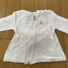 メゾピアノホワイト ストライプ カーディガン