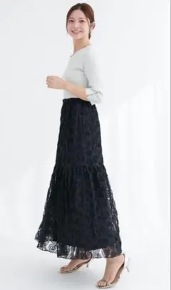 【新品未使用】natural coutureフラワーチュールボリュームスカート
