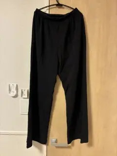 黒 ワイドパンツ ゴムウエスト　マメクロゴウチ