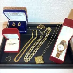 遺品整理　アクセサリー まとめ　ネックレス 指輪 腕時計 18kgp パール調 遺品整理 アクセサリー まとめ ネックレス 指輪 腕時計 18kgp パール調