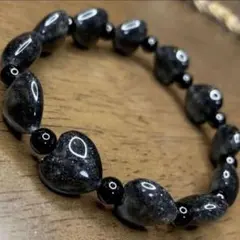 ブラックストロベリークォーツ 天然石 ハート水晶 パワーストーン