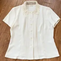 レトロ ブラウス ホワイト 白 ビンテージ 90s 古着 レース 襟
