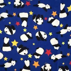 パンダ×星柄　パンダの１日　オックス生地