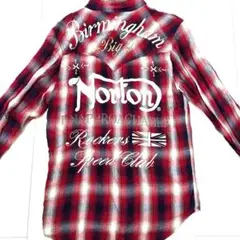 Norton 刺繍入り チェックネルシャツ　Lサイズ
