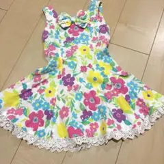 メゾピアノ　花柄ワンピース　ノースリーブ