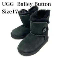 【美品】UGG キッズ ムートンブーツ ベイリーボタン ブラック 17cmのサムネイル