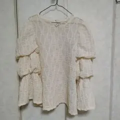 SLY DUMPLING LACY TOPS レース 袖ボリュームトップス