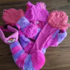 チェシャ猫　フード付きマフラー+尻尾　TDL　マフラーファンキャップ